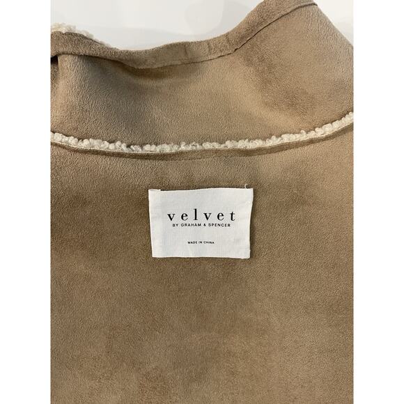 Velvet By Graham & Spencer Reversible Sherpa Oversized Coat Faux Suede Size M - Picture 3 of 5